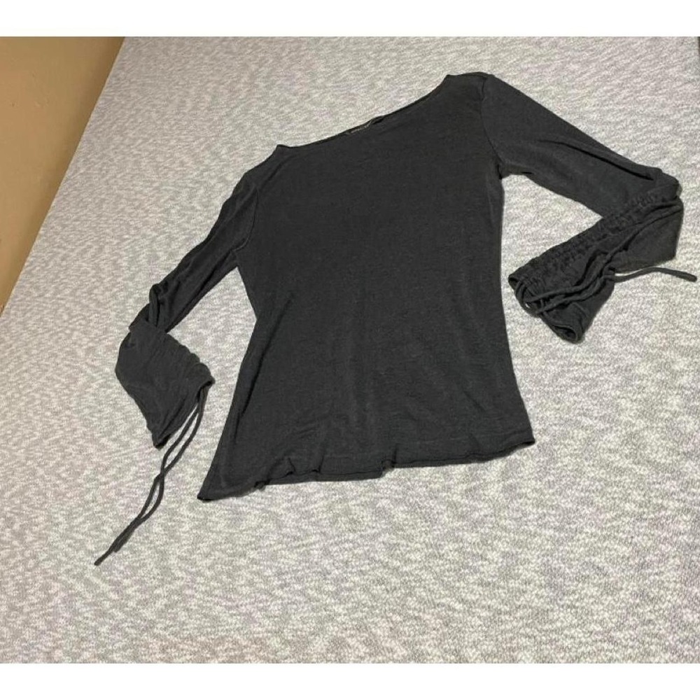 Banana Republic Black long sleeve top with tie detail women S. SKU-B623
